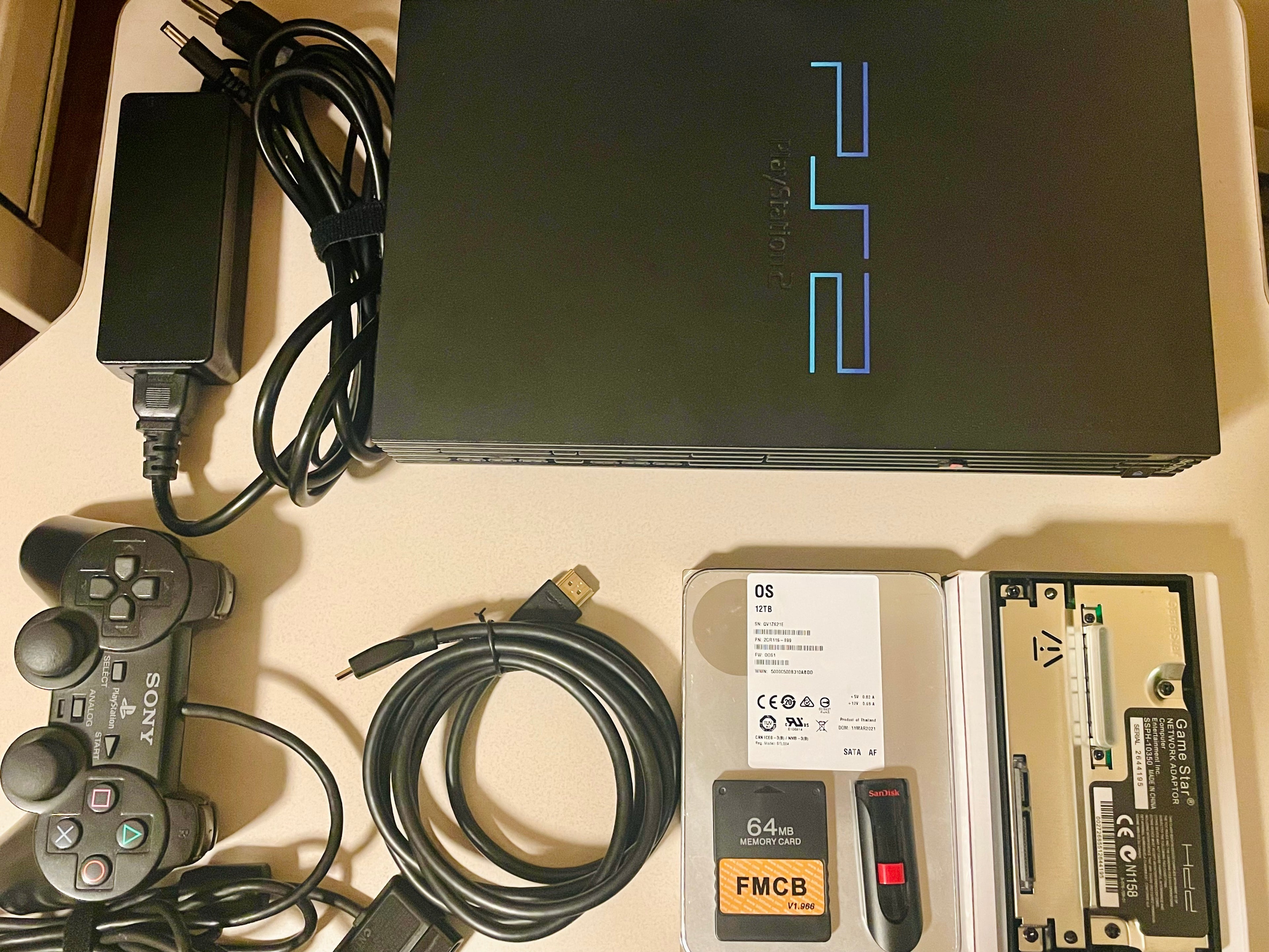 PS2 RetroGem HDMI Modded 12TB w/30K Games 4K Resolution Console Bundle