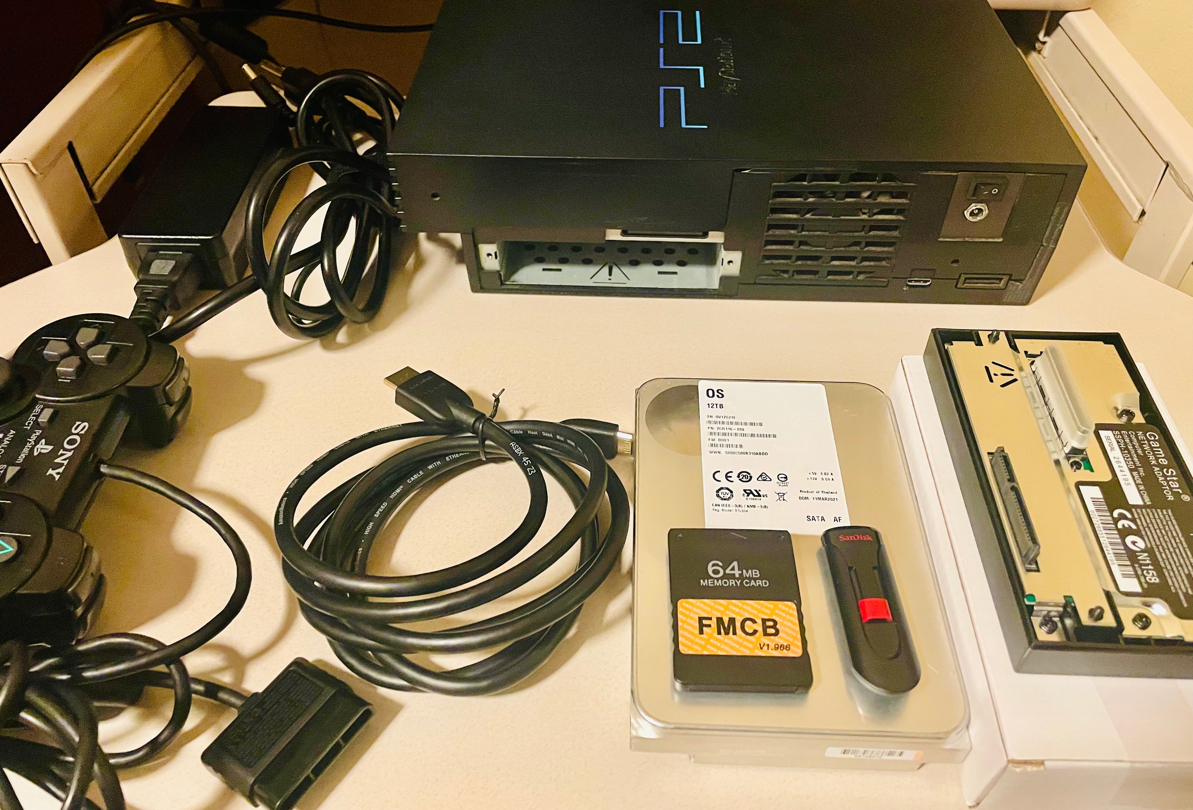 PS2 RetroGem HDMI Modded 12TB w/30K Games 4K Resolution Console Bundle